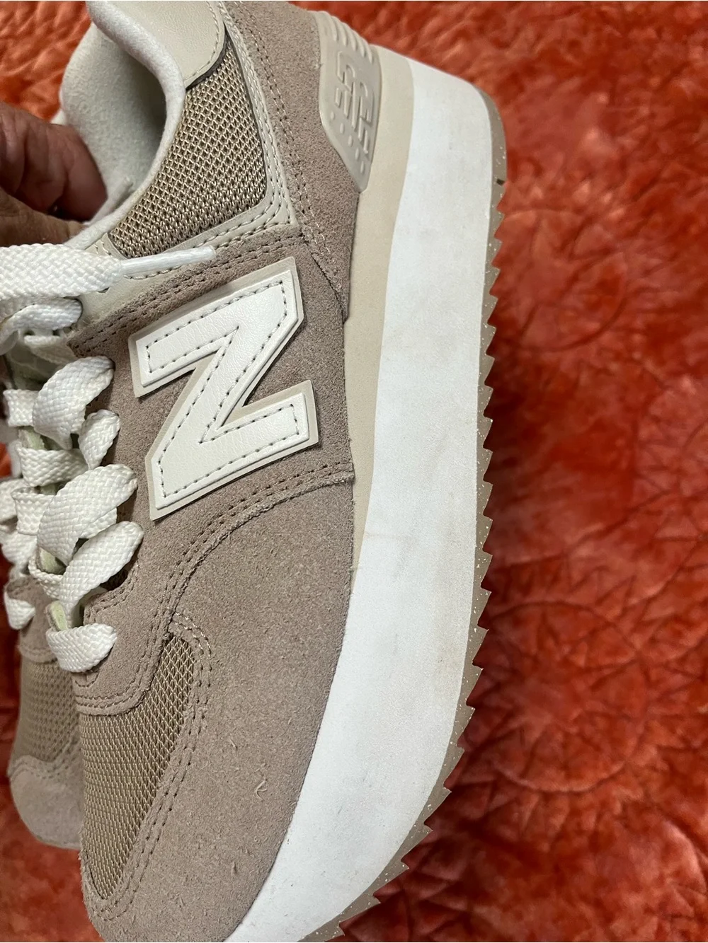 New Balance Women's Beige Platform Sneakers